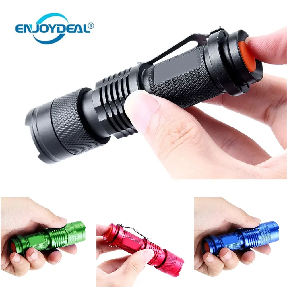 enjoydeal 2000LM Mini Flashlight LED Flashlight Torch Light Lamp Portable Penlight 3 Modes Adjustable Focus Zoomable Penlight