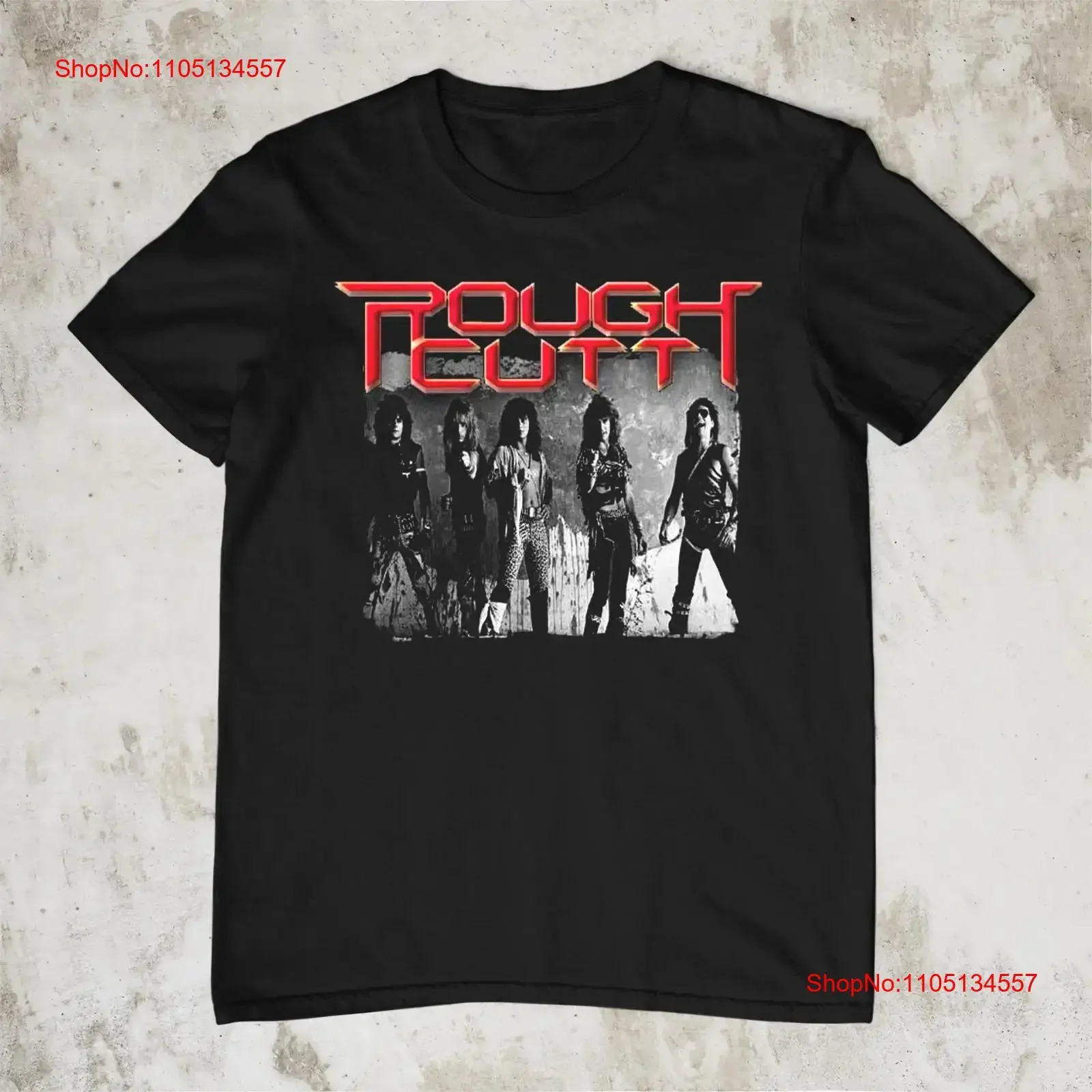 Rare ROUGH CUTT No Life Til Metal Coton Black All Size T Shirt vintage Washed Slightly streetwear Breathable Unisex graphic