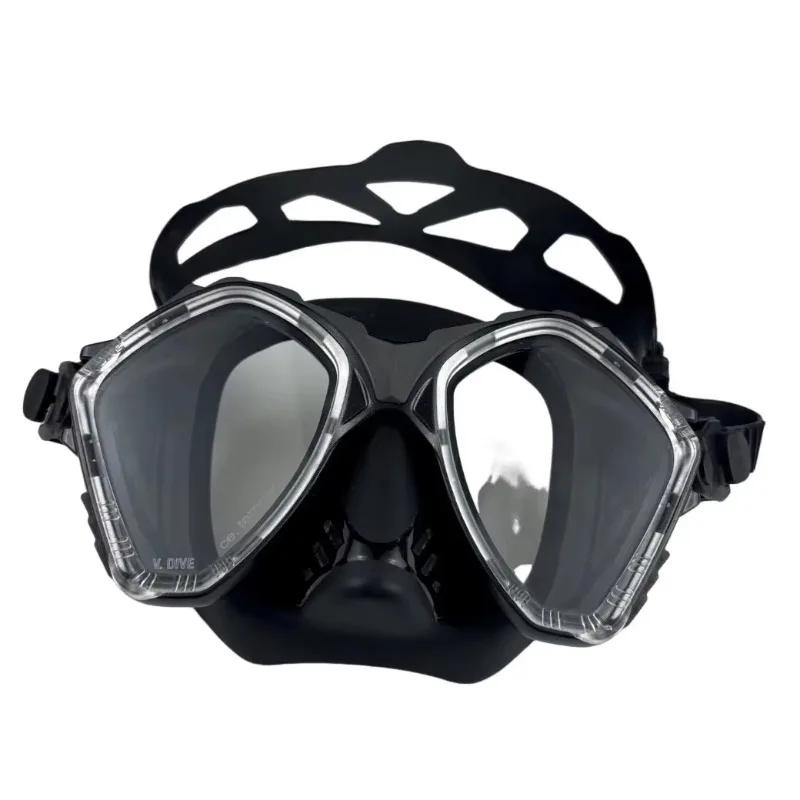 Professional Factory Supply Custom Logo Frameless Design Tempered Glass Lens Mask Diving Silicone Snorkeling Snorkel Equipment