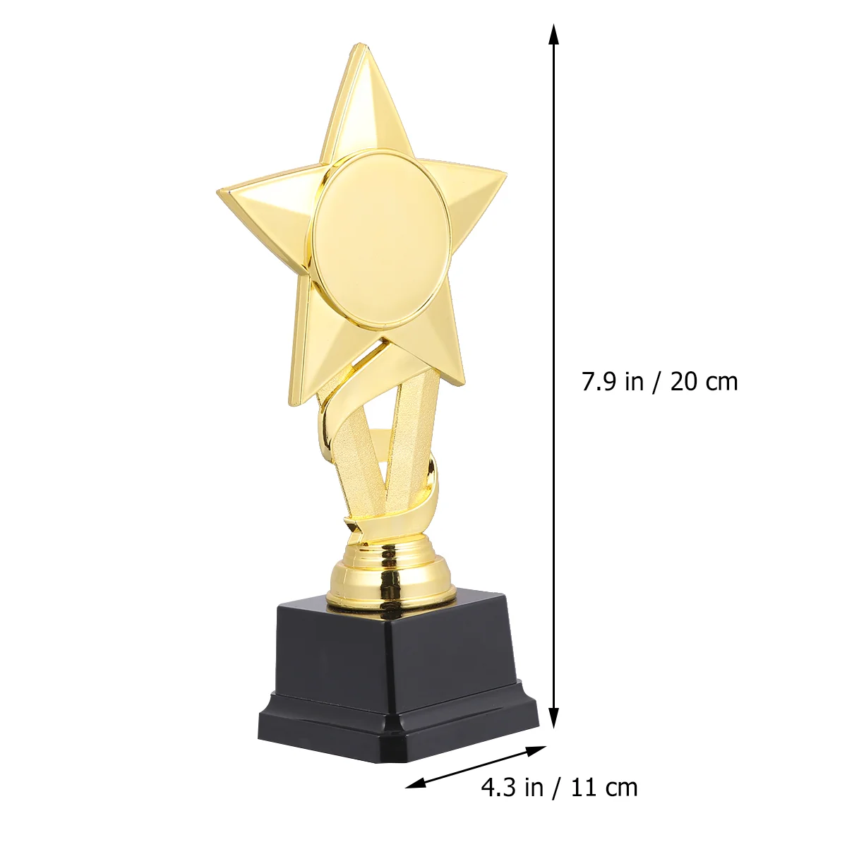 20cm Competitions Plastic Trophy Kids Ribbon Star Reward Trophy Creative Activity Award Cup plastic award trophy