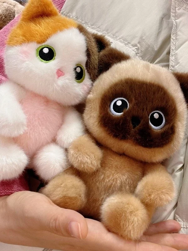 

Милая плюшевая игрушка-кошка с большими глазами, мягкая кукла из полиэфирного волокна для детей старше 3 лет