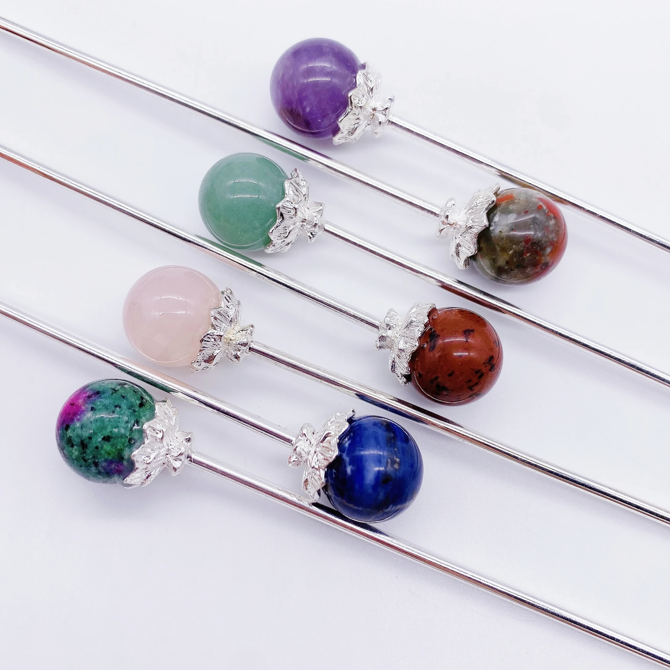 Natural Beads Hairsticks Crystal Stone Magic Wand For Women Home Decor Reiki Healing Hairpin Headdress Accessories Gift