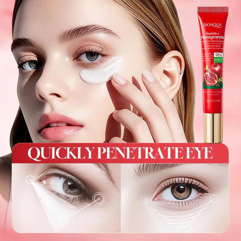 BIOAQUA Red Pomegranate Eye Cream Anti Dark Circle Remove Eye Bags Moisturizing Anti-aging Eyes Contour Eyes Skin Care Products