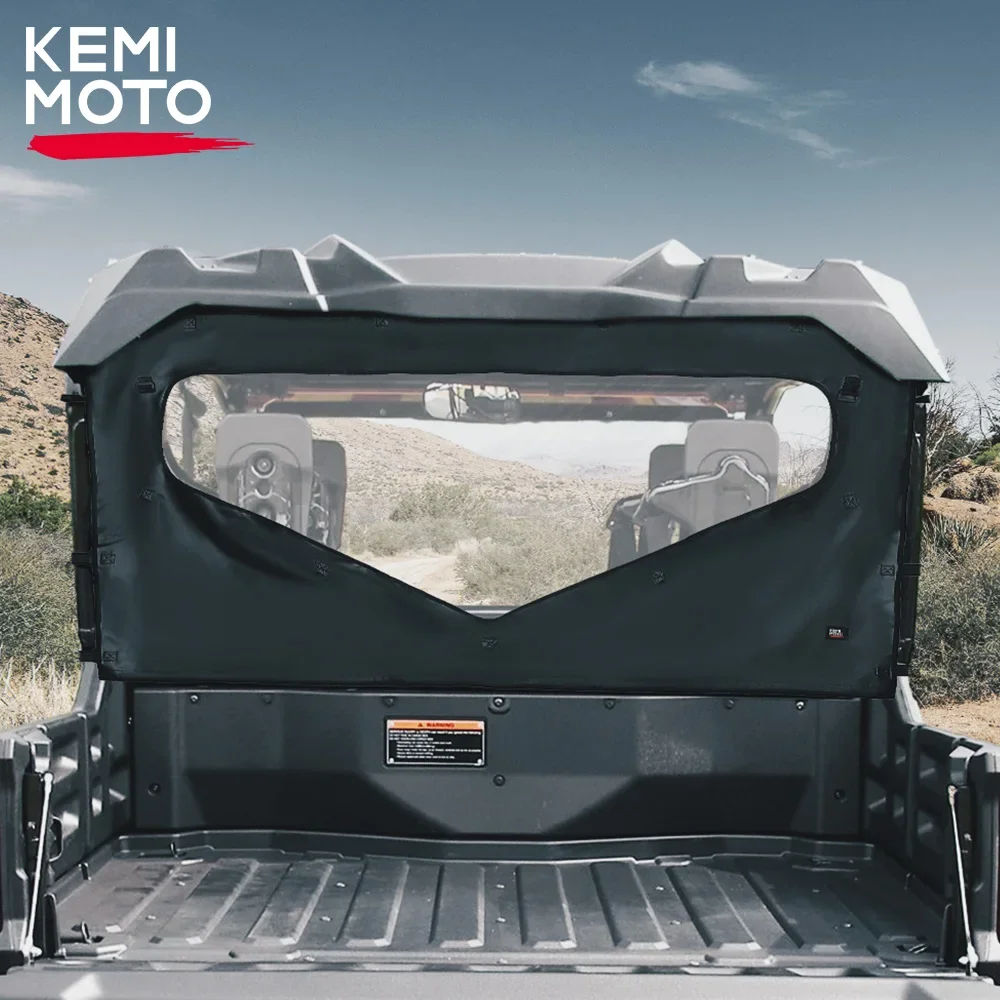 

KEMIMOTO UTV Soft Rear Fabric Panel Windshield for Honda Pioneer 1000-6 2023+ Roll Up/ Down Window 0SR95-HL8-211B