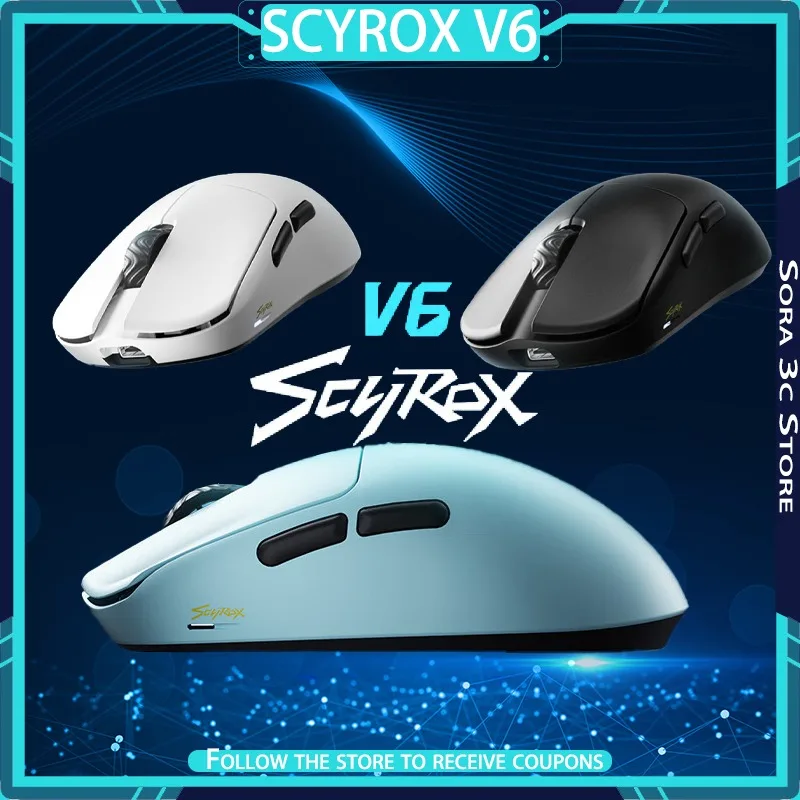 

SCYROX V6 Low latency gaming mouse Wireless 8k With receiver 3950 sensor Lightweight ergonomics Laptop Gaming Mouse Pc Accessory