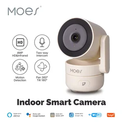 MOESTuya WiFi Indoor Pan/Tilt Câmera de segurança inteligente 4MP HD infravermelho Visão noturna Monitor de detecção de som de movimento Patrulha panorâmica