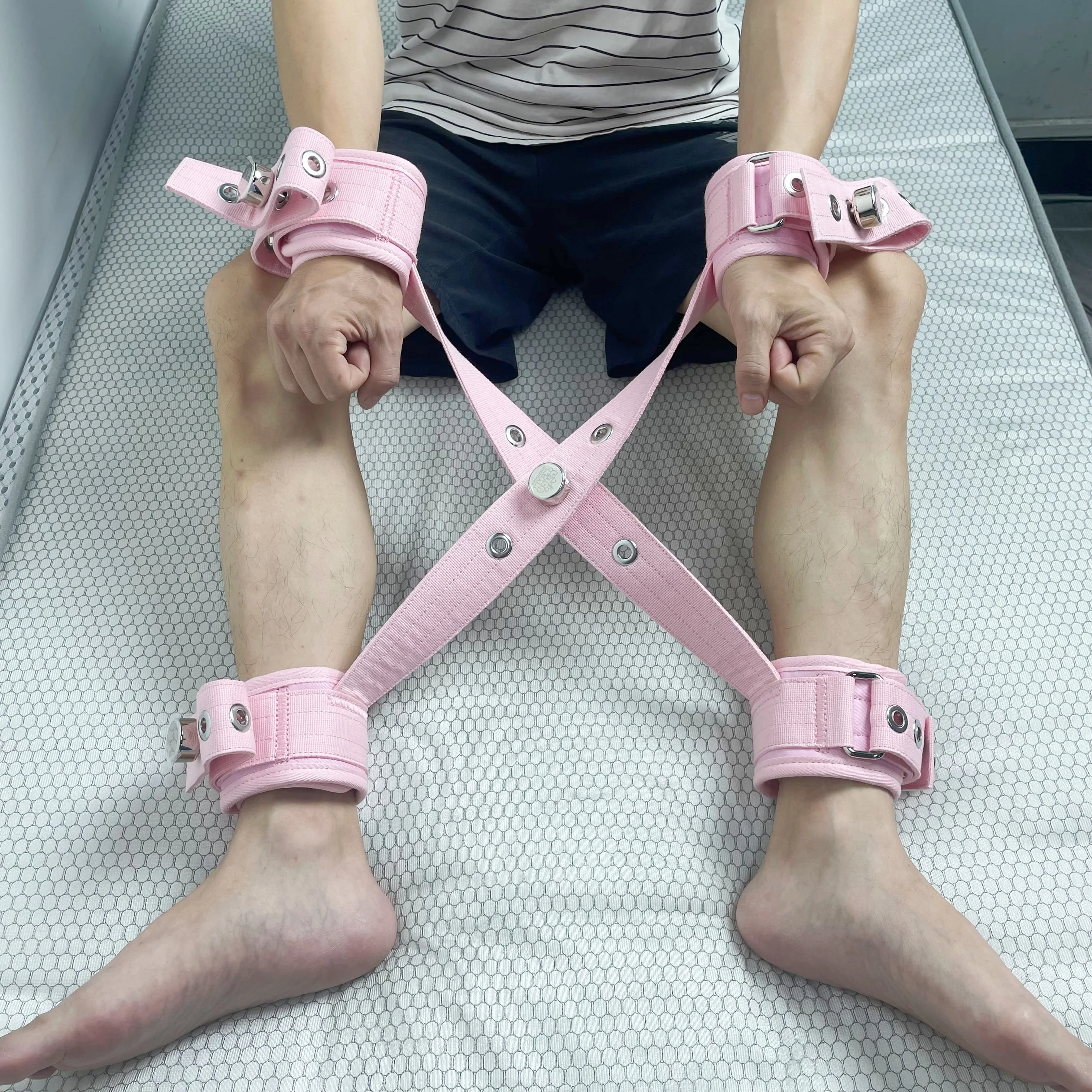 Pink Soft Cotton Medical Restraint Strap, Bed‑ridden Patient Hand & Foot Fixed Belt, Anti‑agitation Limb Immobilization Band view 4