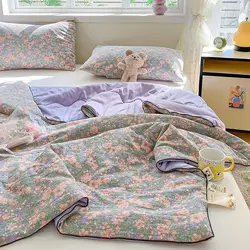 Summer Quilt Air Conditioning Quilt Flower Girl Heart Class A Double Layer Yarn Summer Cool Soft Machine Washable