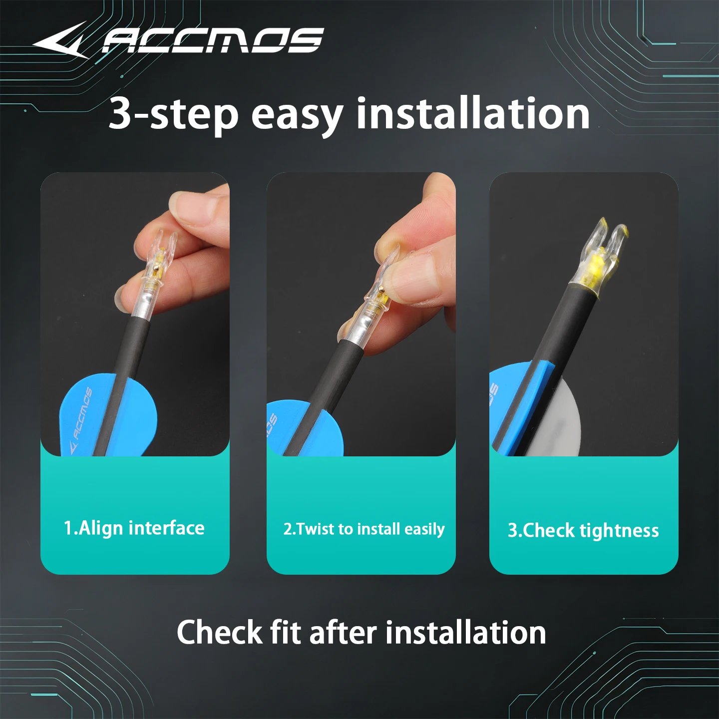 6Pcs LED Lighted Archery Arrow Nocks Automatic Release Compatible with Reverse Composite Cross Bow Arrow Shafts Tail Fit - view 6