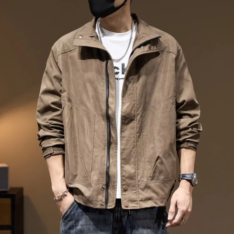 Mens Jacket Harajuku Autumn Winter Thick Warm Cotton Puffer Coat Sport Casual Bread Style Outerwear Trendy Streetwear Fashion