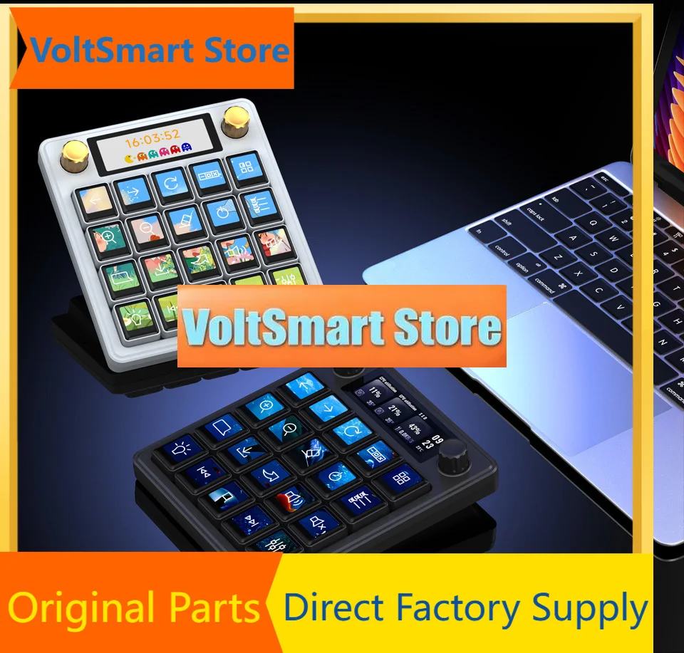 VoltSWaveshare MK20 AI Macro Key Controller With Linux QMK Based On Rockchip RK3399 SoC By Rockchip With LCD Keys And Knobs