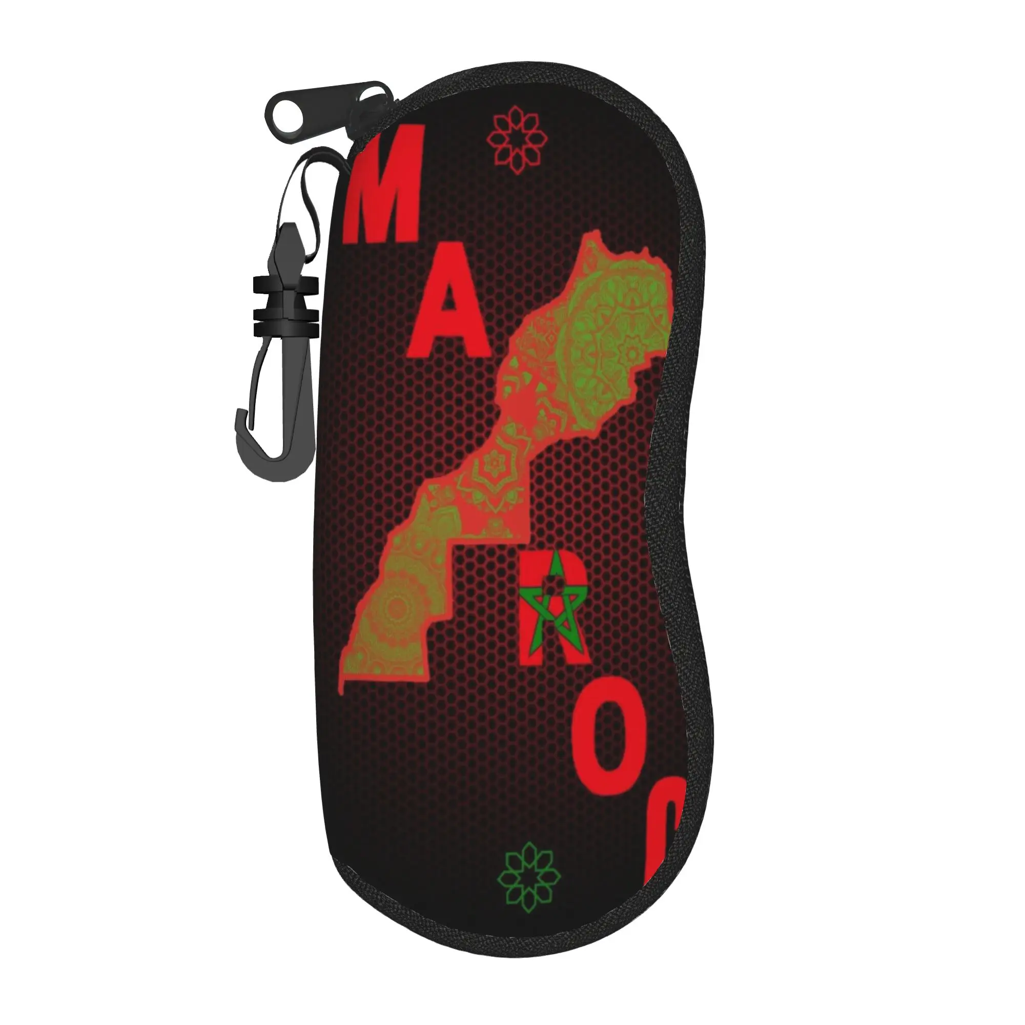 Morocco Maroc flag Moroccan Glasses Case for Girls Student Accessories  Glasses Storage Box Anti-Pressure Eye Contacts Case