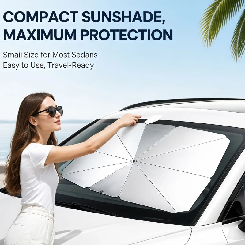 Car Sunshade Umbrella Windshield Folding Front Parasol Umbrella Type Sun Shade for Car Window Summer Sun Protection Accessories