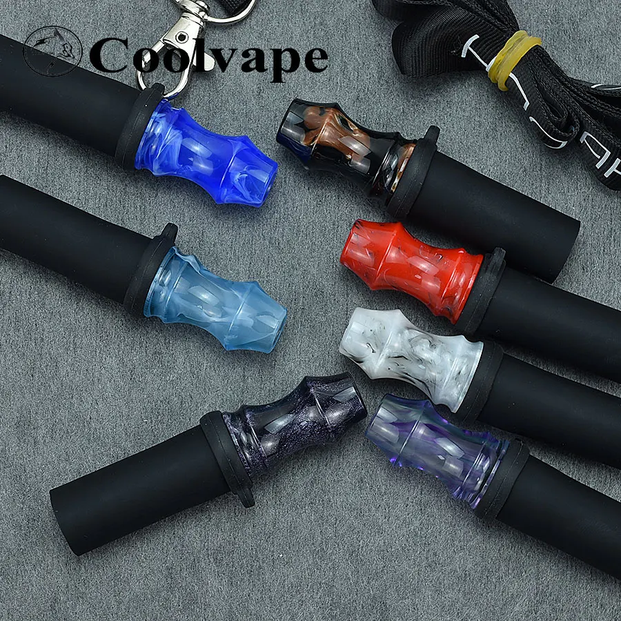 Water Pipe Mouthpieces Reusable Hookah Mouthpiece Shisha Mouth Tips Silicon Wooden Chicha Narguile