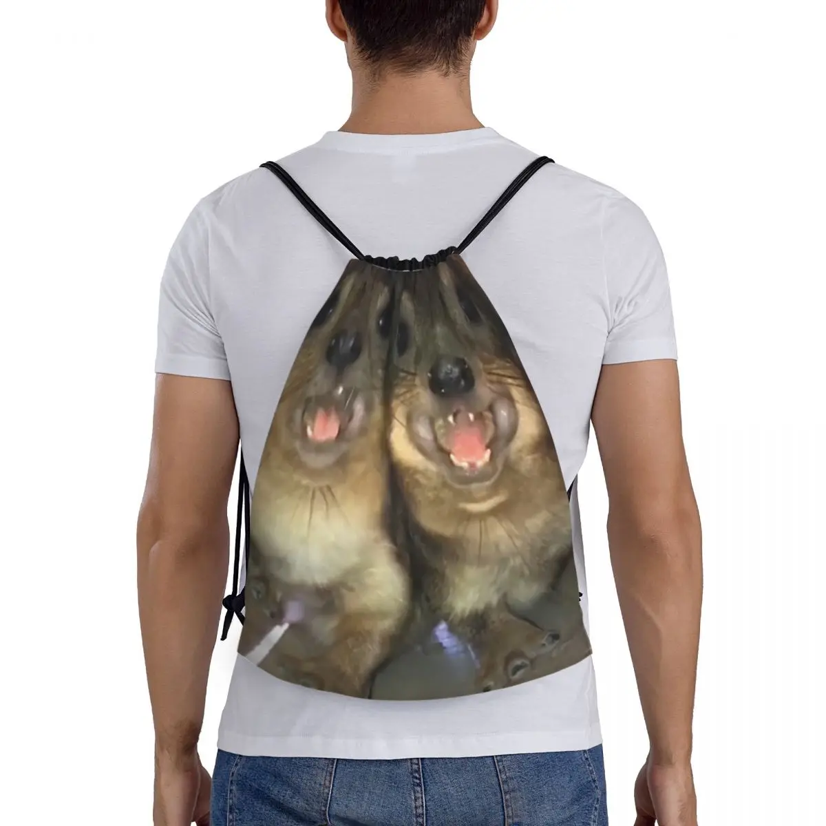 

Rock Hyrax Funny Meme Backpacks Casual Portable Drawstring Bags Sports Bag Book Bags For Travel Students