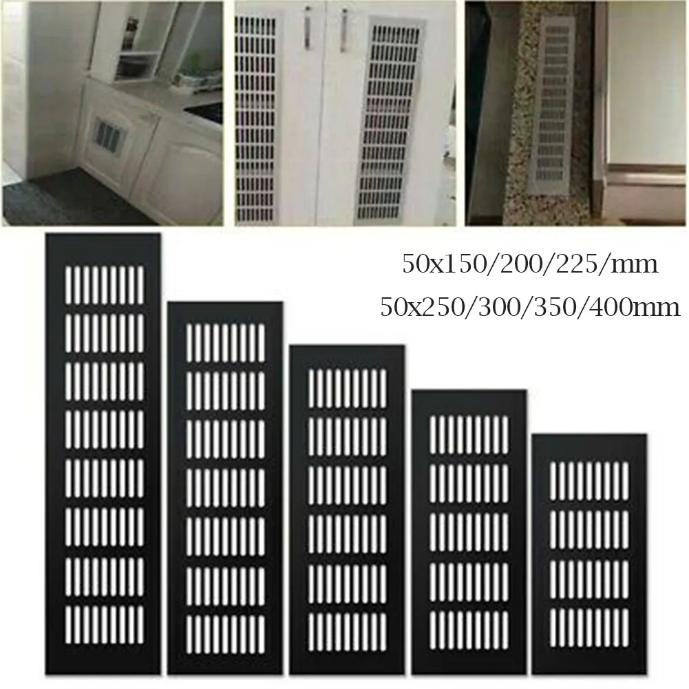 Parts Accessories Household Air Vent Grille Wall Ventilation Cover 50*150-400mm Aluminum Black Multi-functional