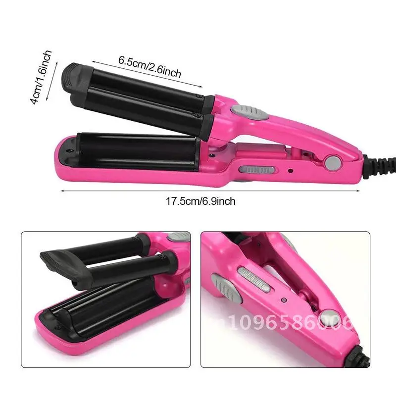 Mini Triple Barrel Hair Curler Salon Curling Iron Ceramic Styling Roller Hair Wave Curling Waver Iron Electric Hair Professional