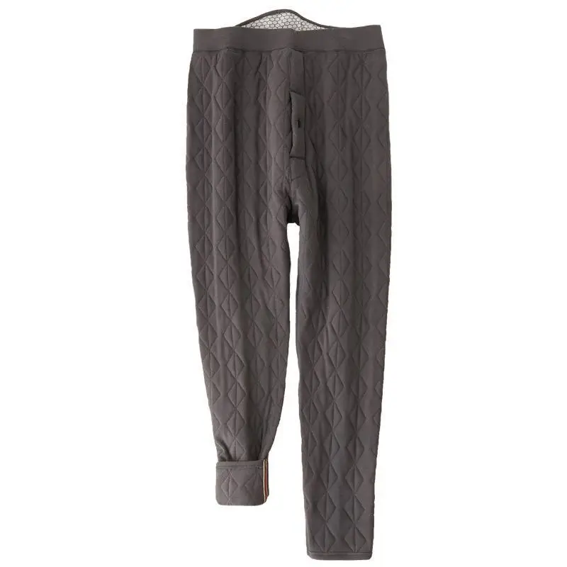 

Men's Winter Plus Velvet Thickening High Elastic High Waist Warm Pants Leggings Slim Cotton Pants Cold Protection Cotton Pants
