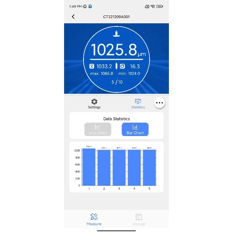 MCT350 M 시리즈 코팅 두께 측정기 모바일 폰 및 프로브 포함 지능형 코팅 두께 측정기