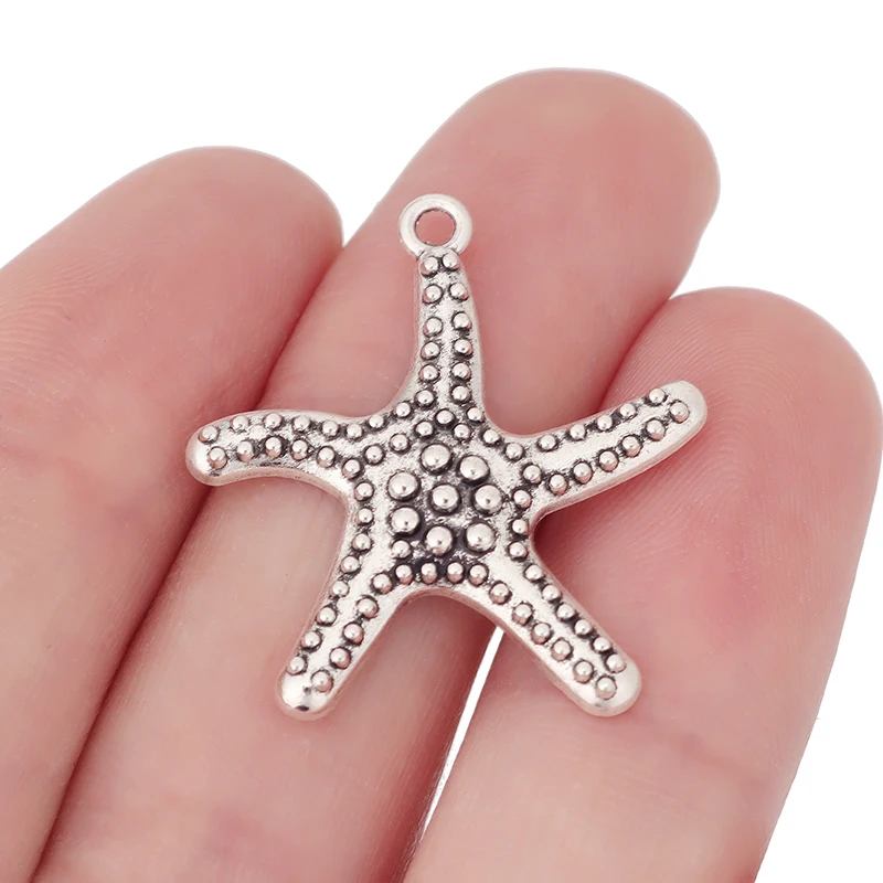 30 x Tibetan Silver Star Starfish Charms Pendants for DIY Bracelet Necklace Earring Jewelry Making Findings Accessories 29x26mm