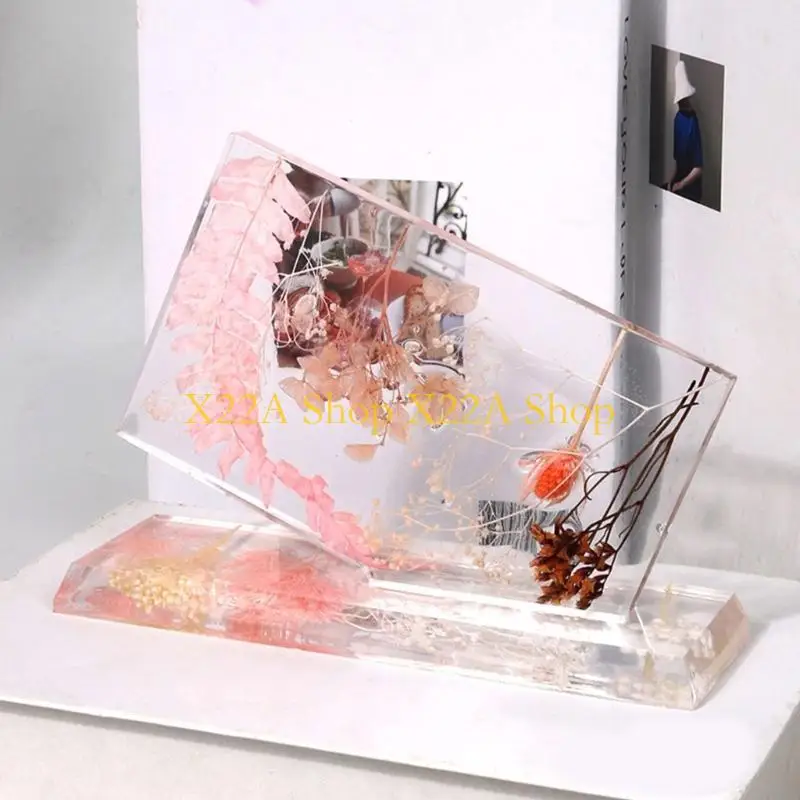 

Unique Trapezoid Sign Mold with Holder Photo Frame Resin Mold Ornament Silicone Mold