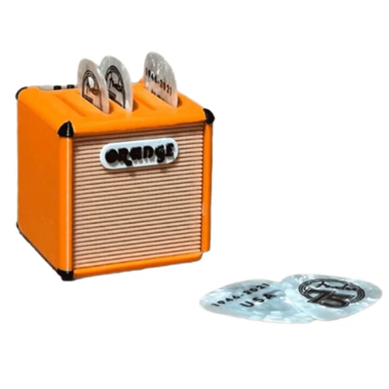 AT28-سعة كبيرة المحمولة الغيتار اختيار حامل مقاوم للماء ثلاثية الأبعاد مطبوعة أمبير المتكلم الغيتار يختار حالة يختار التخزين والعرض