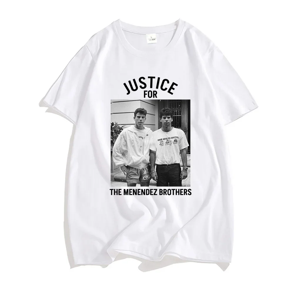 Justice for The Menendez Brothers T-shirt 2024 New Movie Graphic Tshirt Short Sleeve Summer Cotton Tee-shirt Round Neck Male Tee