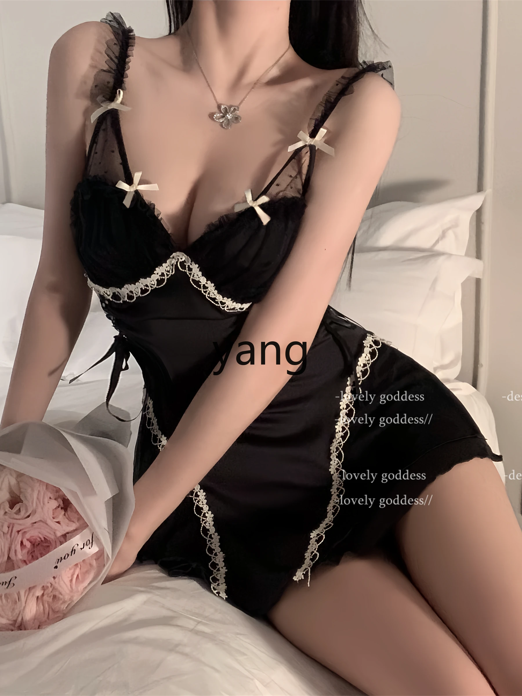 LMM French nightdress satin thin loungewear pajamas