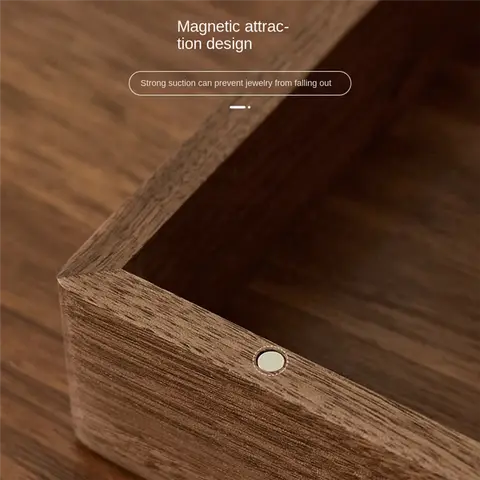 Förvaringslåda för hemskrivbord Valnöt Vintage massivt trä Kosmetiska smyckesarrangör 12 best sales valnötslåda - №2