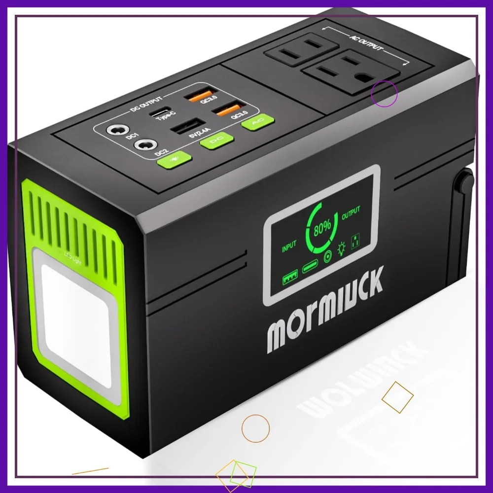 Tragbare Powerstation 127W Solargenerator 88,8Wh mit AC-Anschluss USB-C QC3.0 für Camping und Notfall-Backup