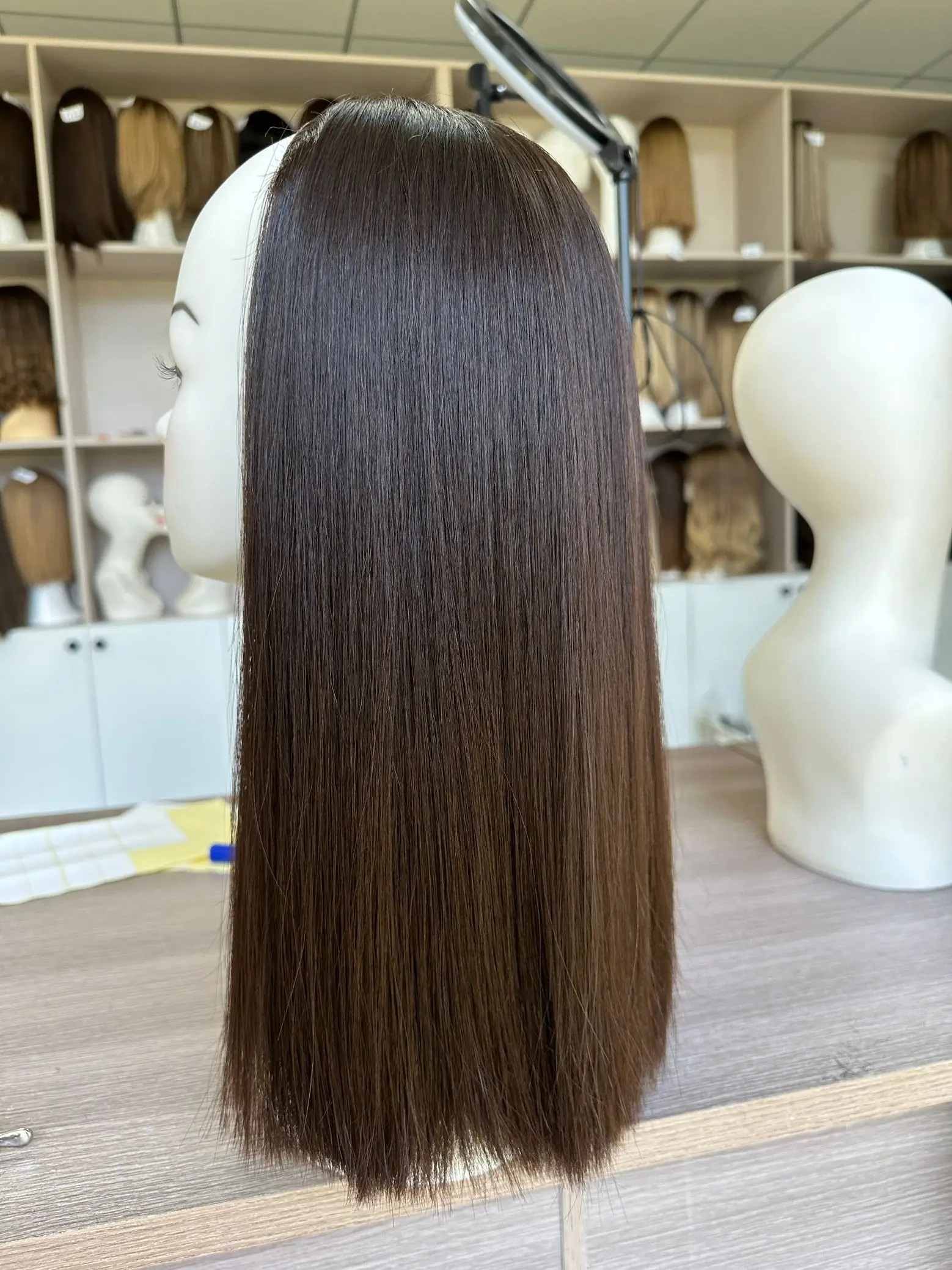 Bandfall No Layer Kosher Wigs European hair Natural Color Tsingtaowigs Human Hair Jewish Wig Lace Top For Women Free Shipping