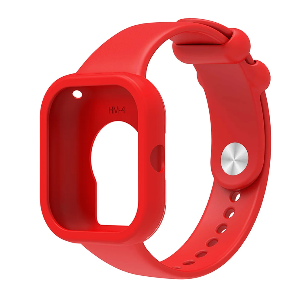 Newest 2 In 1 For Redmi Watch 4 Case + Strap High Quality Silicone Smart Watch Protector Shell and Band All in One Color