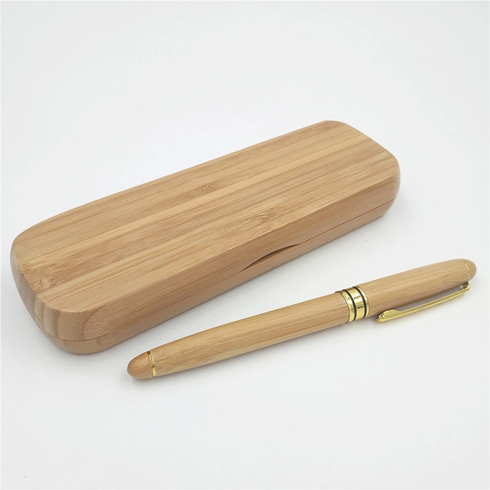 

Stylish Bamboo Fountain Pen Set With Gift Case Calligraphy Writing Pen Office School Supplies Comfort Grip Signature Journal