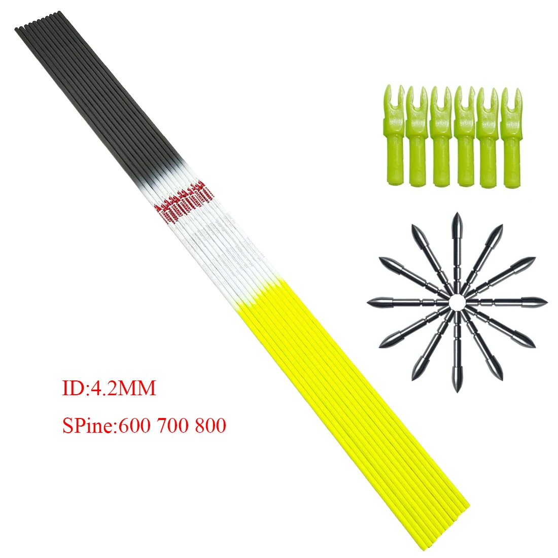 

Linkboy Archery Arrows Shaft Sp600-1000 ID4.2mm Arrow Nock 80gr Point DIY Accessories Recurve Bow Longbow Shooting 12pcs