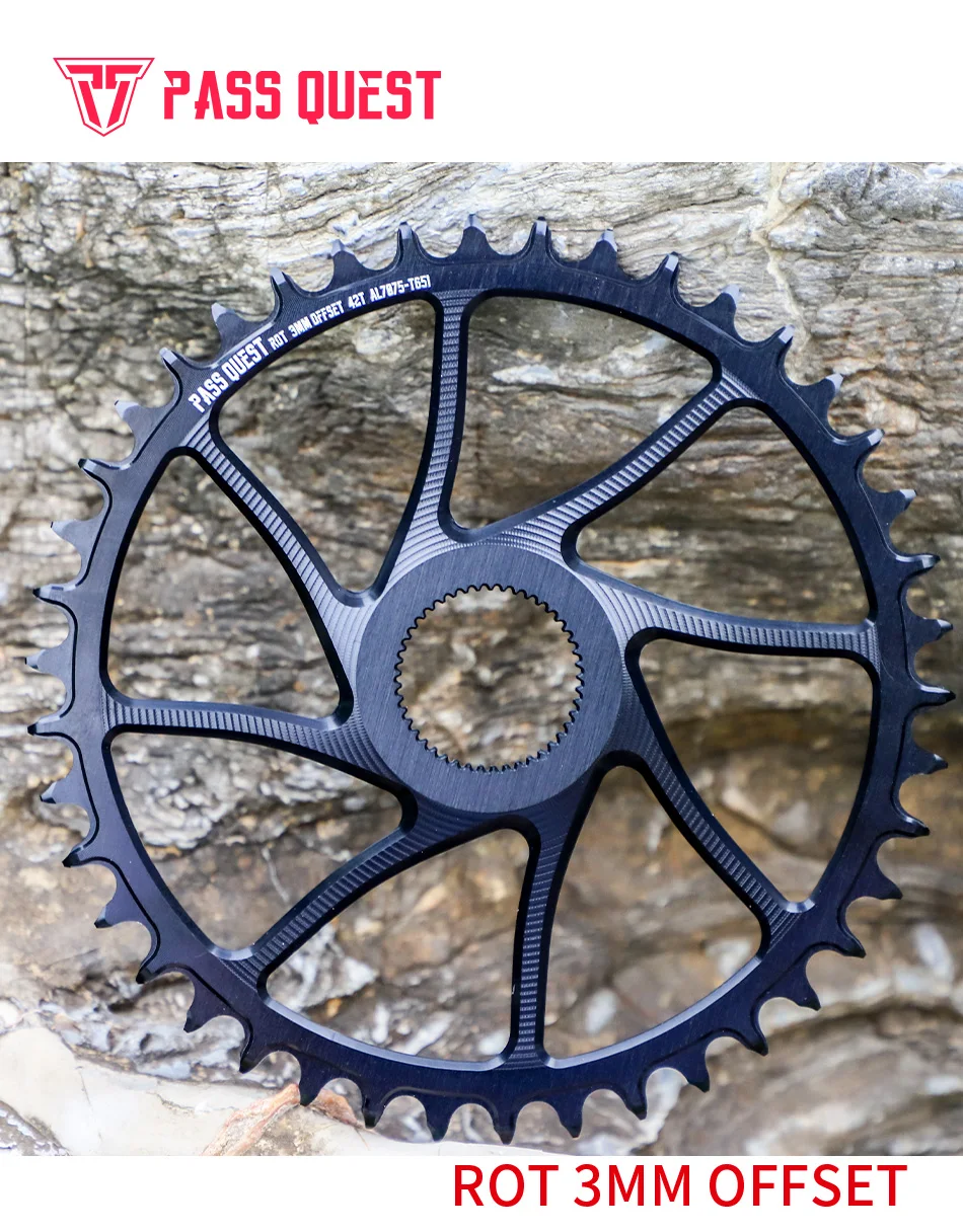 Silber 3mm Offset Für Rotor VEGAST ALDHU CRANKS Mountainbike Direkt Montieren Kettenblätter 36T 38T 40T 42T 44T 46T48T Kettenblatt – Detail 1