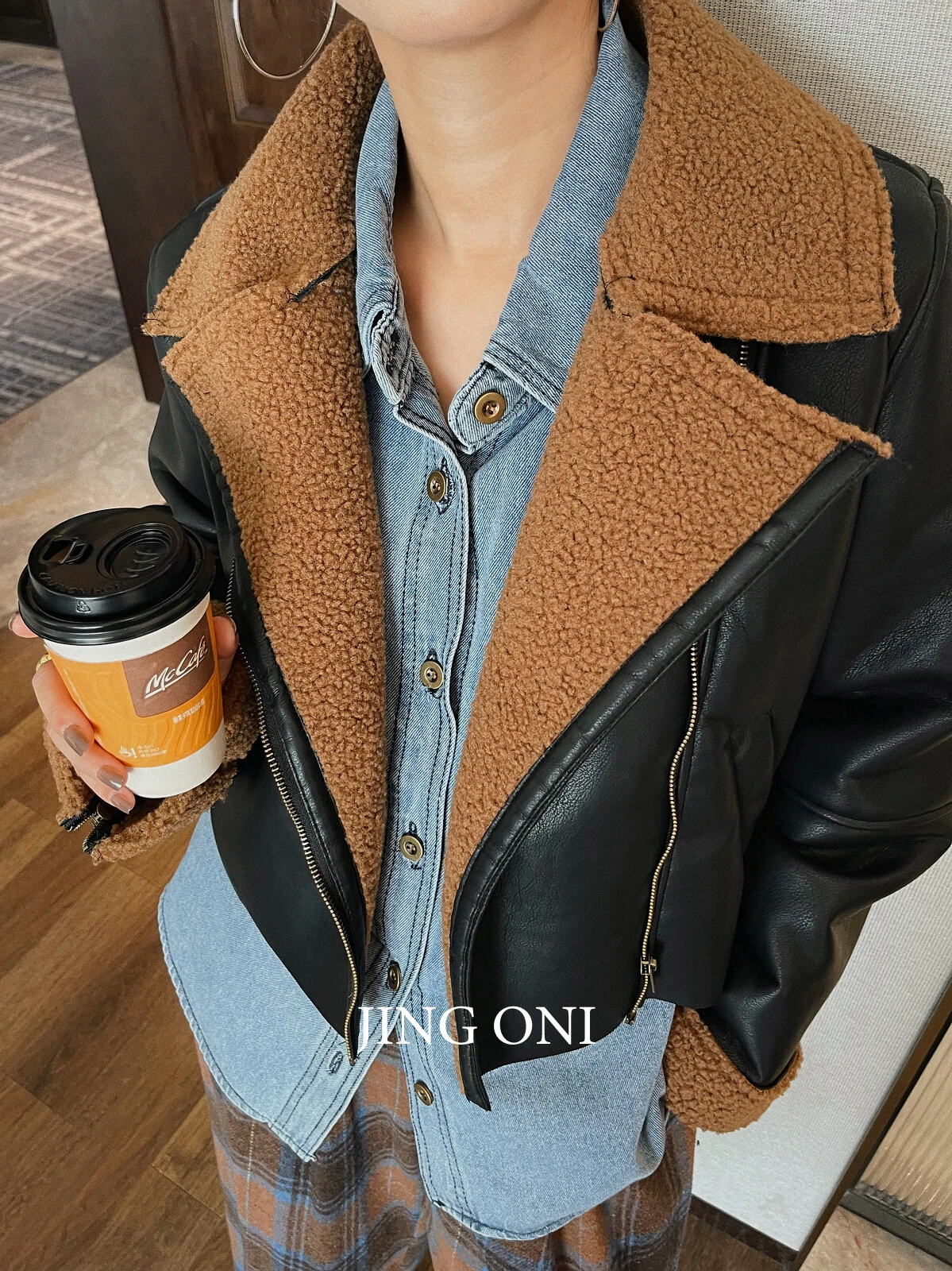 

Leather Fur Jackets Coat Woman Clothing 2023 Autumn Fashion Korean Style Vintage Y2k Luxury Elegant Outerwear Winter Parkas New