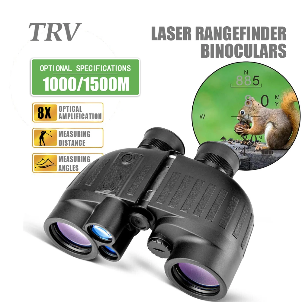 

TRV 8X40 Hunting Rangefinder Binoculars 1500M Range Finder Hunting Binoculars W/Battery HD Binoculars With Rangefinder