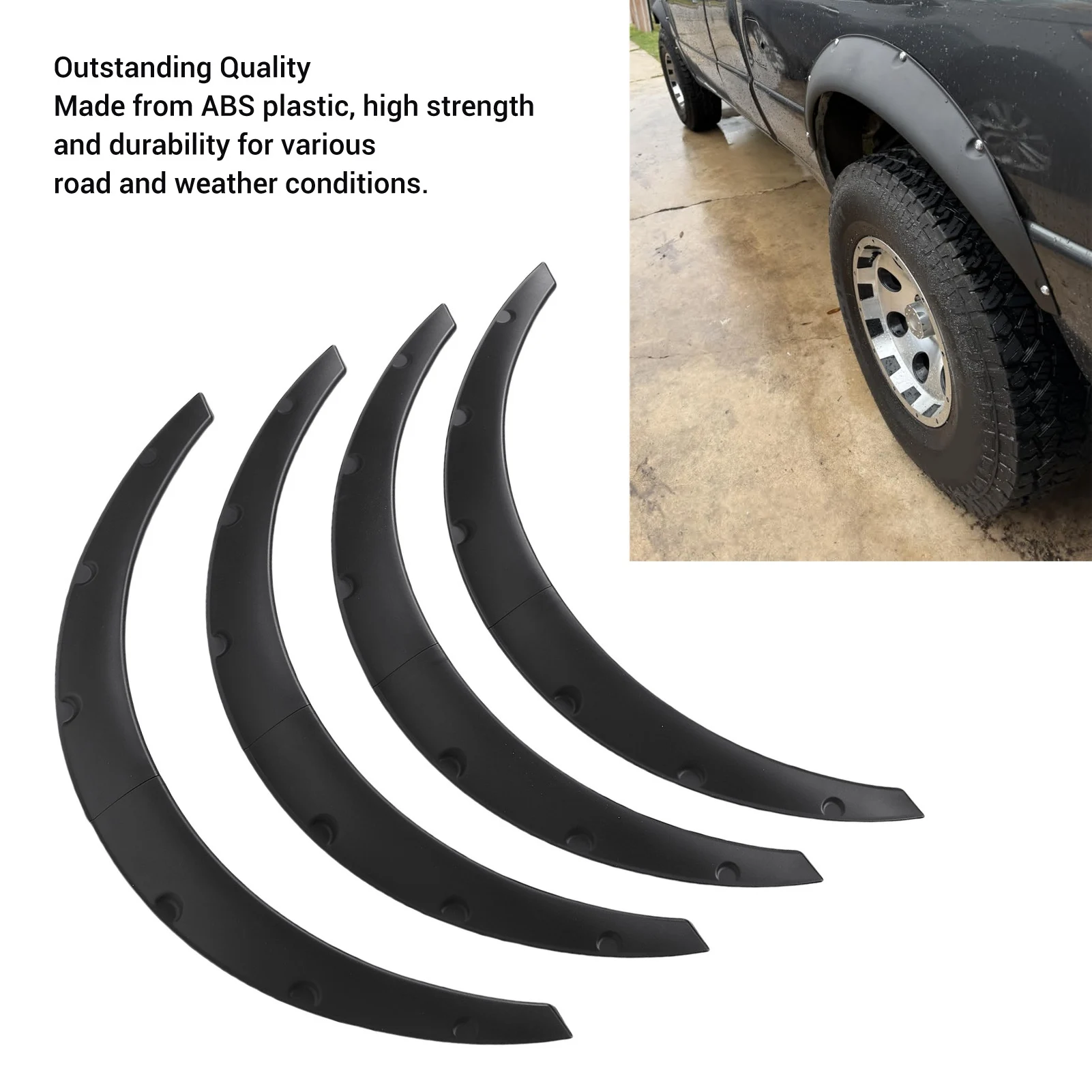 

Mudguard Kit Wheel Flares Flexible 80cm Wheel Arch Trim for Sedan SUV Off Road Vehicle