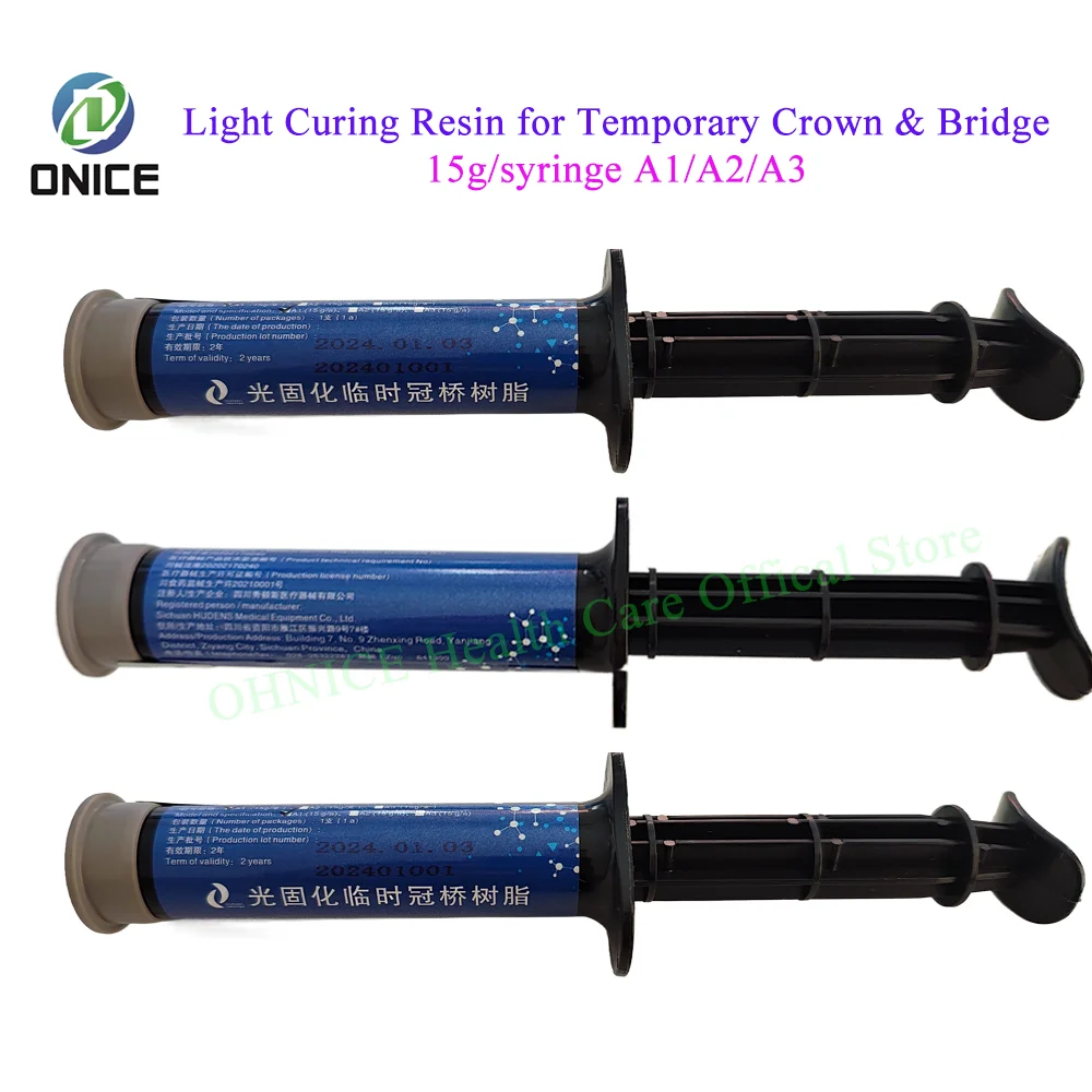 Dental HUDENS Temporary Crown and Bridge Resin Material 15g/syringe Shade A1 A2 A3