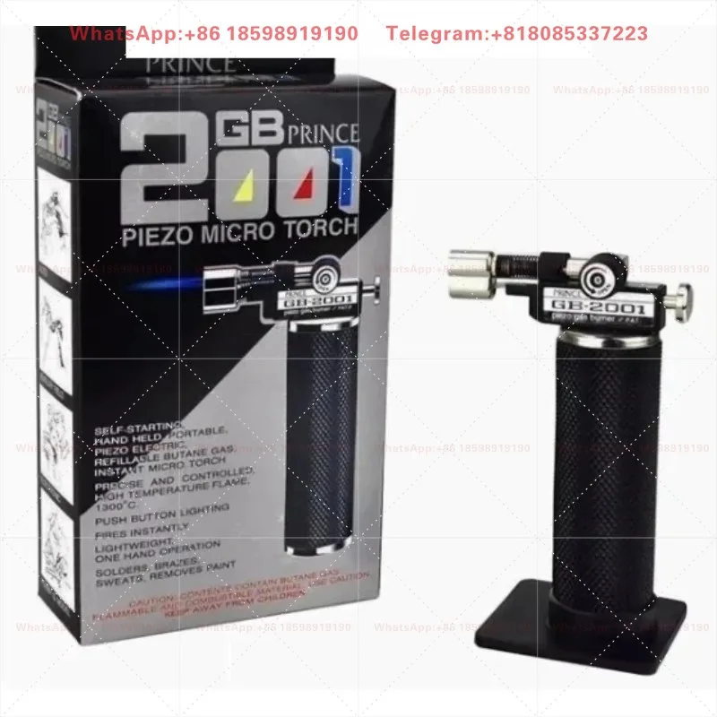 Prince GB-2001 Handheld Gas Torch, Portable Inflatable Welding Gun for Jewelry Soldering Annealing & Cigar Lighter, 800-1300℃