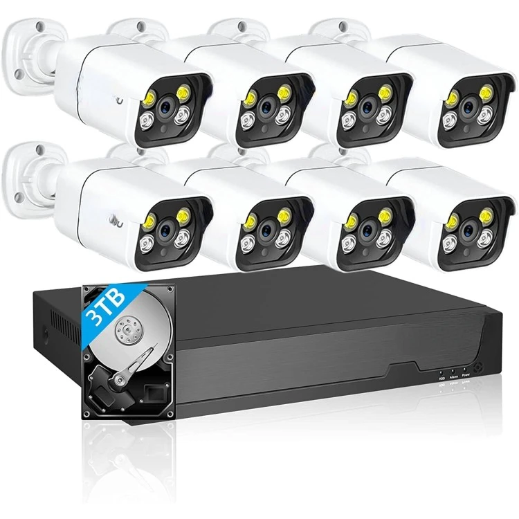 Poe Security Camera System, 4K CCTV Camera Security System 8pcs IP Home Security Cameras Outdoor, 2-Way Talk, Human