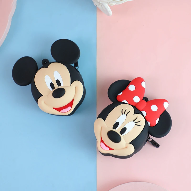 Disney Portemonnee Mickey Mouse Siliconen Zero Wallet Anime Minnie Mouse Portemonnee Studenten Mini Handtas Opbergzakken Muntzakken Geschenken