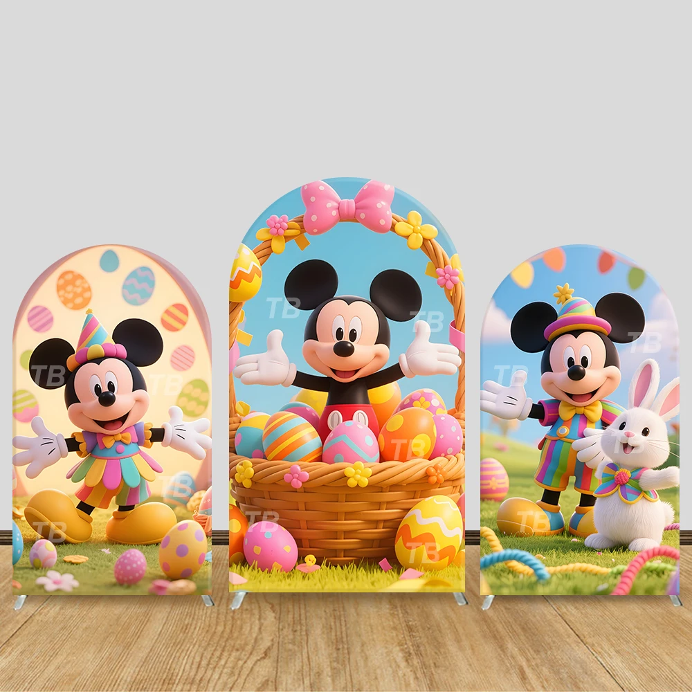 

Mickey Mouse Arch Backdrop Disney Theme Colorful Cover Photo Baby Shower Kids Birthady Party Decor Background Photo Booth Props