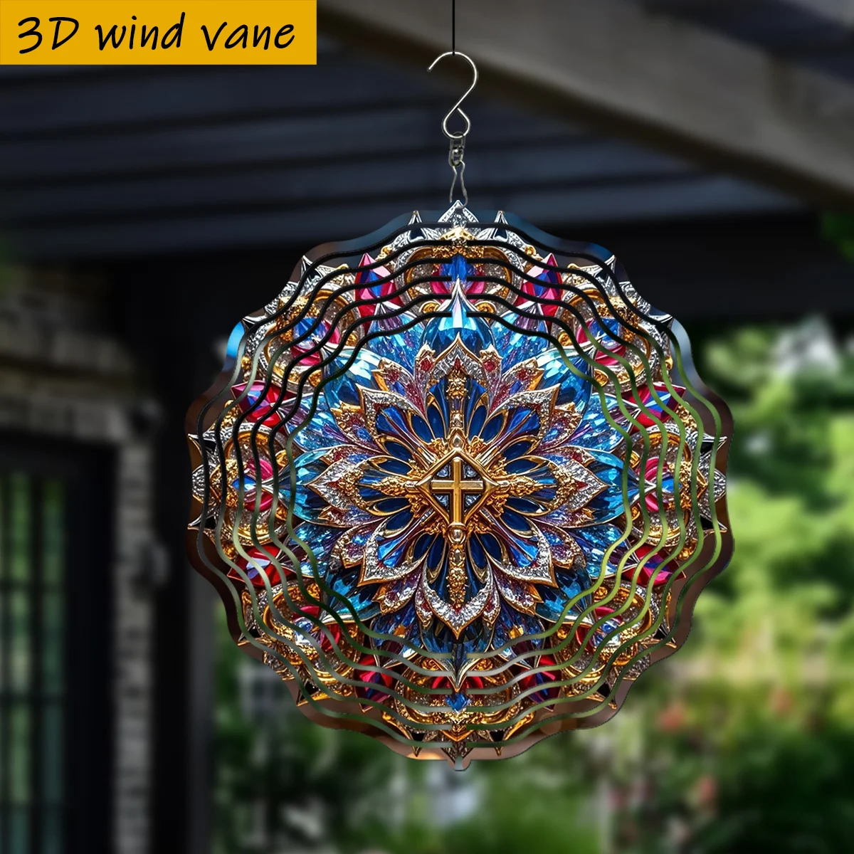 3D Exquisite Colorful Petal Wind Spinner - 10 Inch Metal Art with 360 Swivel Hook for Garden All Season Decor Gift