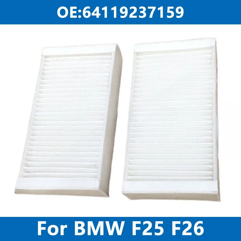 

2Pcs Car Cabin Air Filter Conditioner 64119237159 For BMW F25 F26 X3 X4 18d 20i 20d 28i 30d 35d 35i M40i 2010-2018