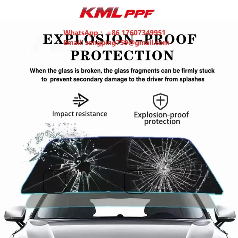 TPU Nano Glass Armor High Quality TPU Front Windshield Film  Anti Break 98% UV Proof High Clarity TPU-windshield  Car PPF Film