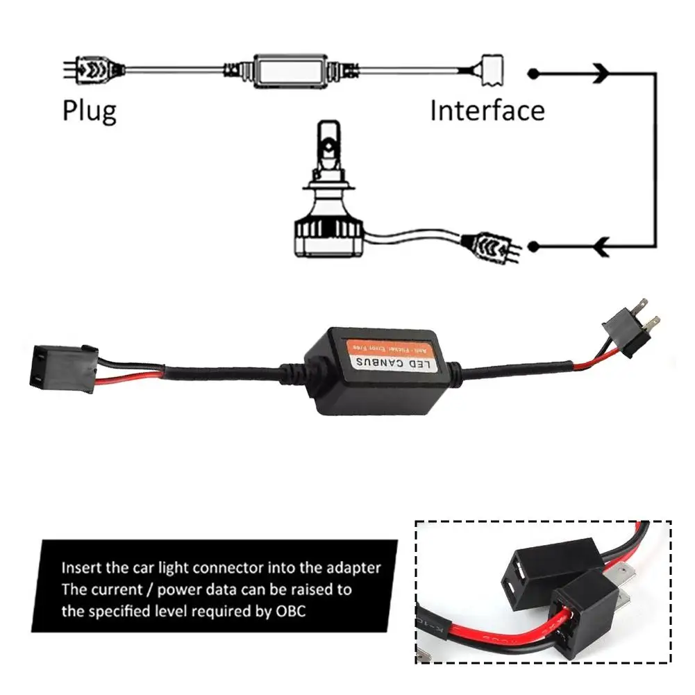 H7 Car LED Headlight Decoder EMC Interference LED Filtering Fault Eliminator Anti Flicker H8 H9 H11 H1 H3 Car Maintenance Tool