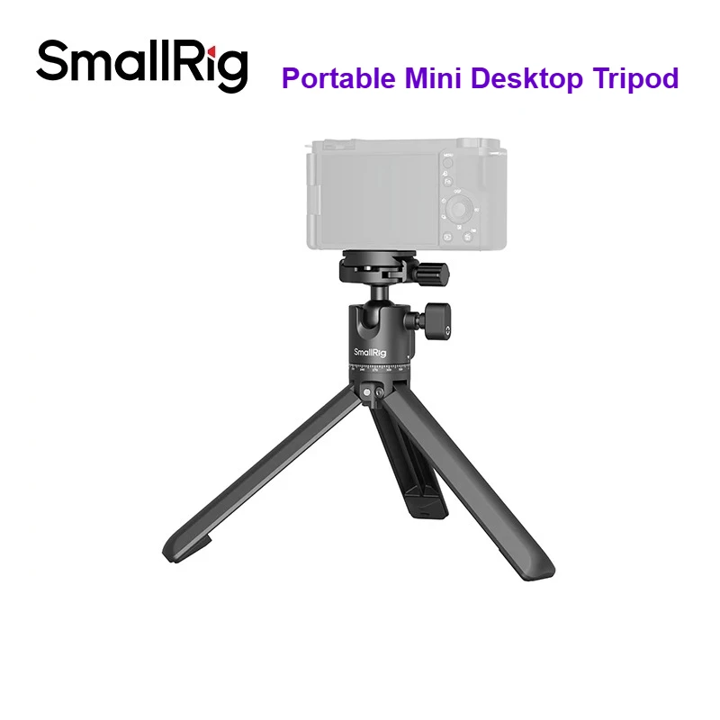 

Портативный мини-штатив SmallRig для настольного использования с поворотом на 360° ° Панорамная шаровая головка с быстросъемной пластиной из алюминиевого сплава для штатива, для телефона и камеры