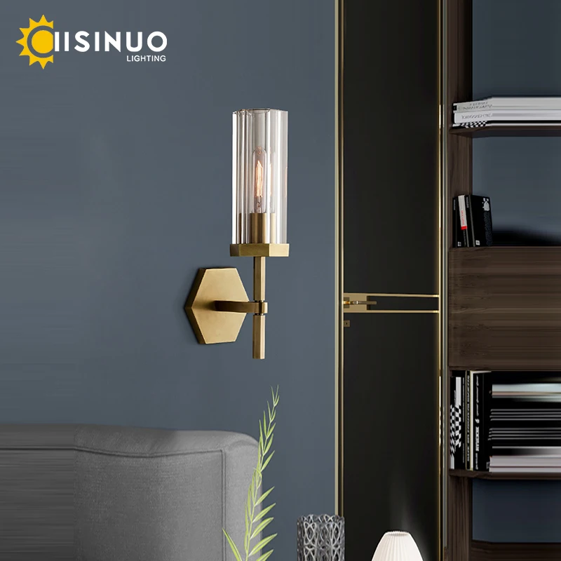 

Modern Wall Lights Gold Copper Sconces Home Decora Indoor Lighting Fixtures for Bedroom Dining Room Background Stairs Wall Lamps