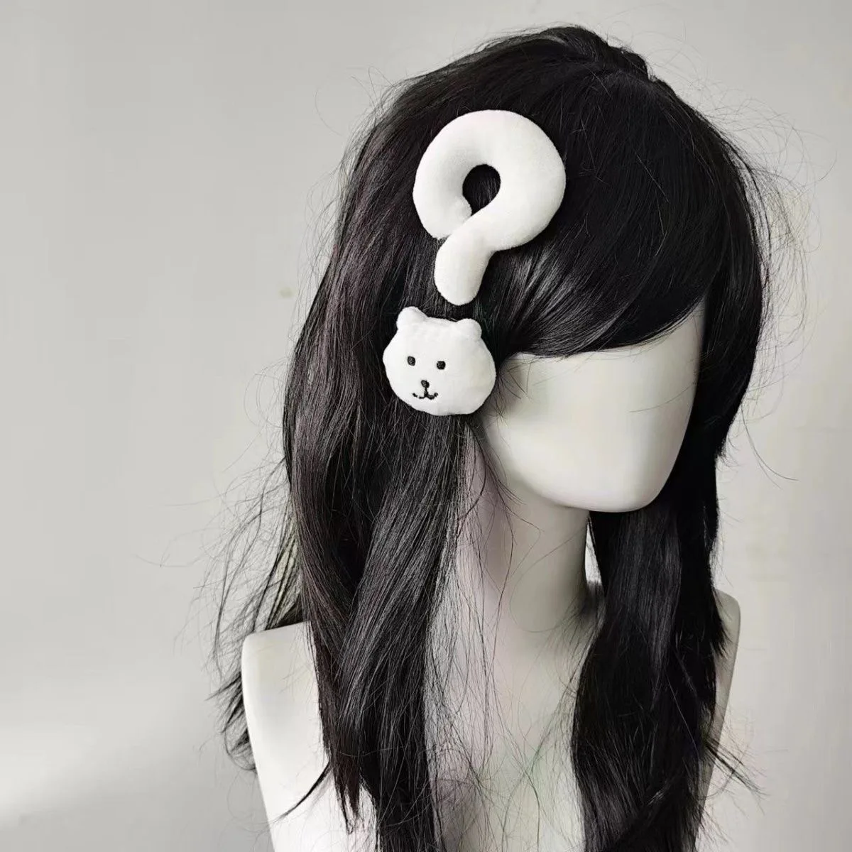 บุคลิกภาพตลกเครื่องหมายคําถามตุ๊กตาหมีคลิปผมสร้างสรรค์หวาน Subculture Hairpin Lolita สาวเผ็ด Y2k อุปกรณ์เสริมผม